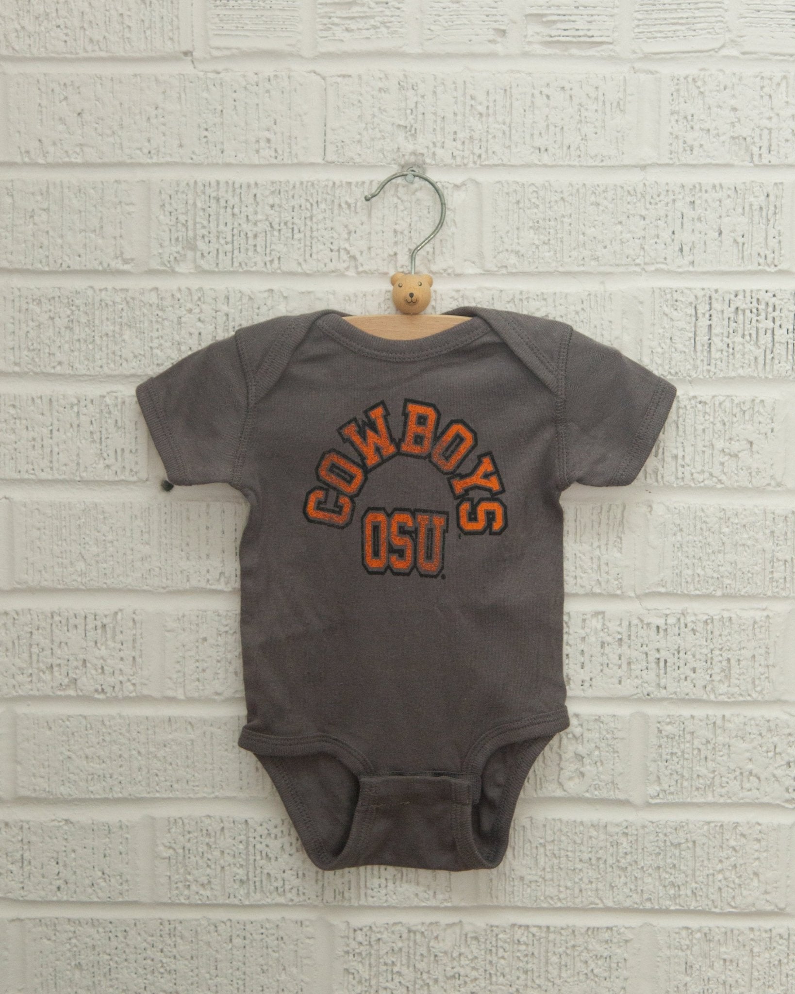 Children's OSU Mega Arch Charcoal Onesie - shoplivylu