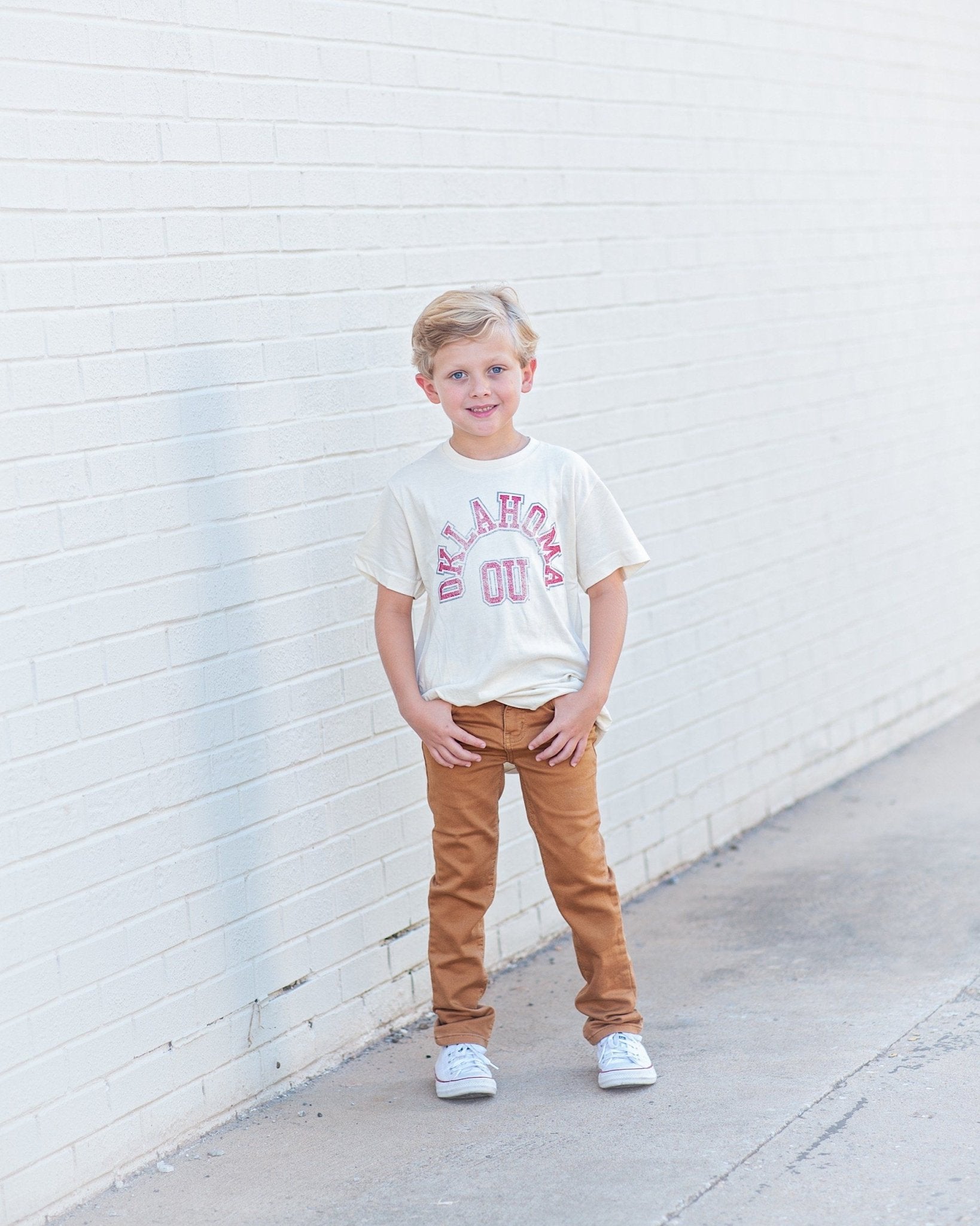 Children's OU Mega Arch Oatmeal Tee - shoplivylu