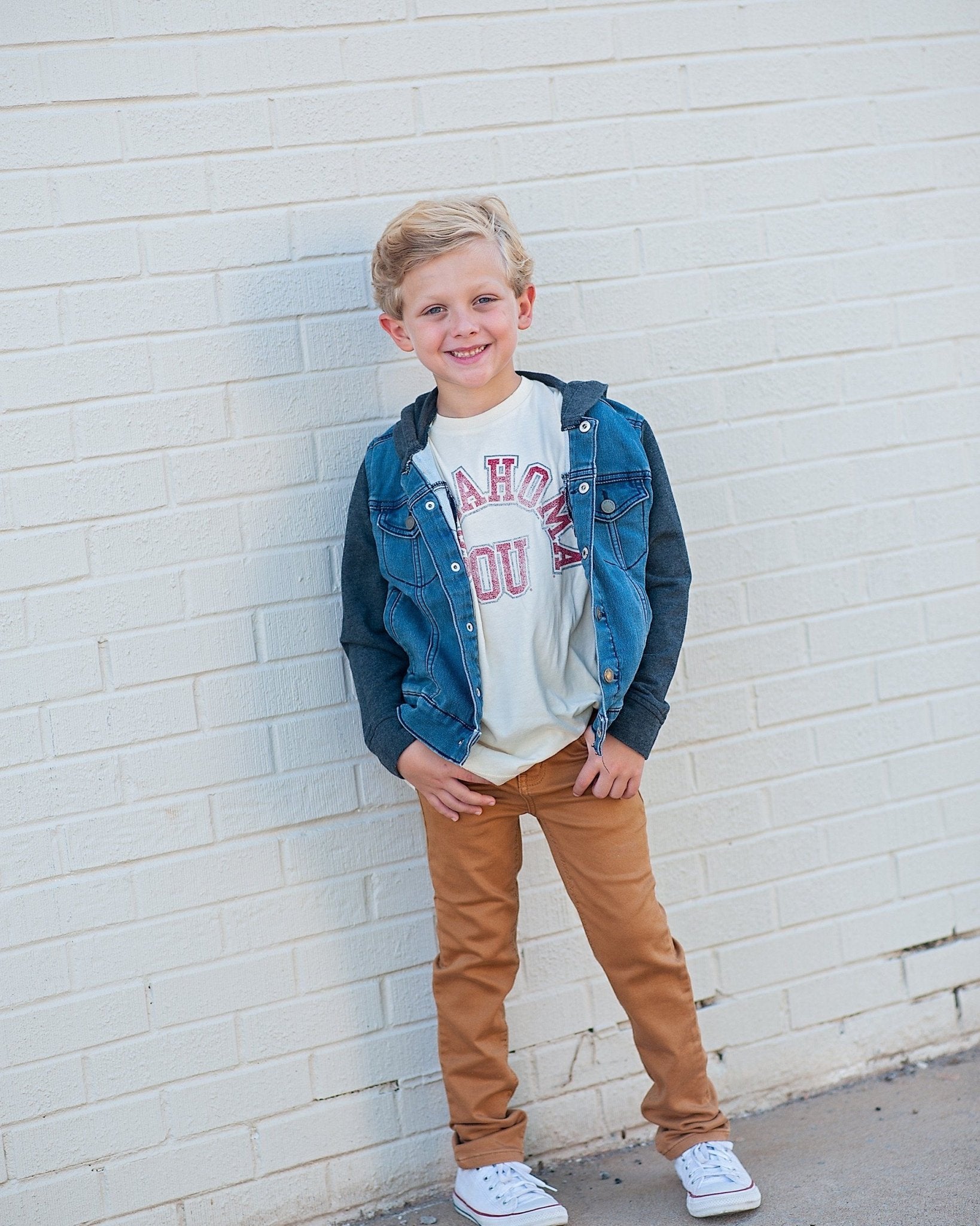 Children's OU Mega Arch Oatmeal Tee - shoplivylu