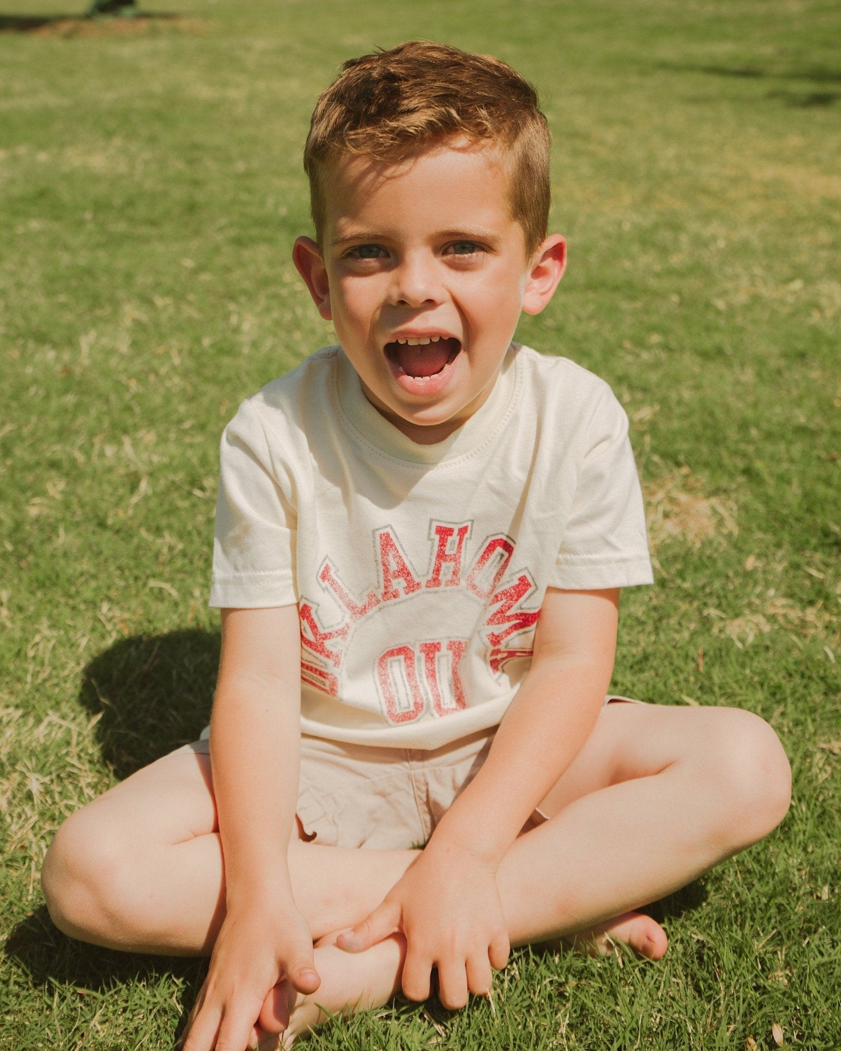 Children's OU Mega Arch Oatmeal Tee - shoplivylu