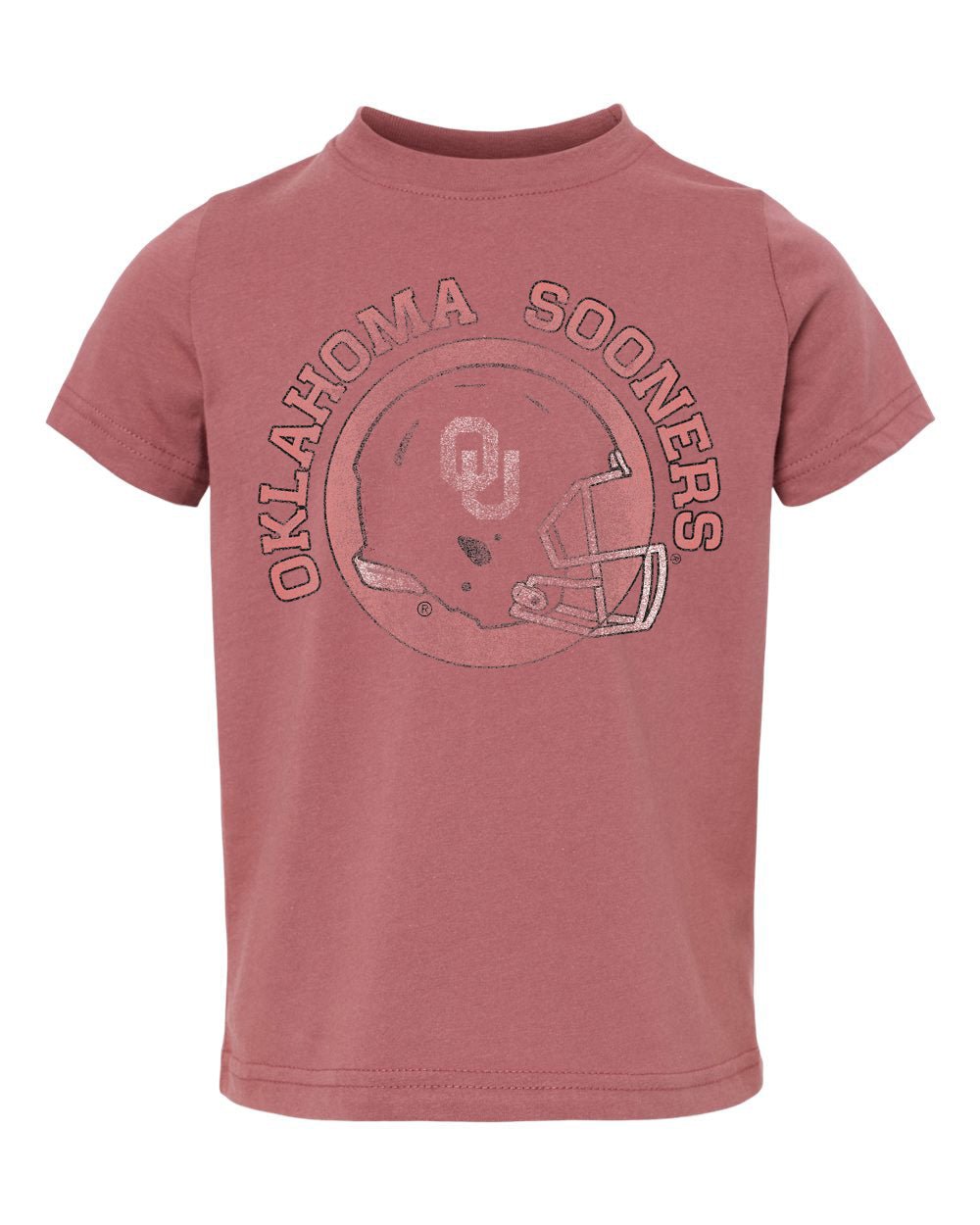 Children's OU Sooners Helmet Circle Red Tee - shoplivylu