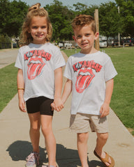 Children's Rolling Stones Arkansas Flag Rocker White Tee - shoplivylu
