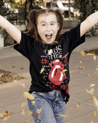 Children's Rolling Stones Norway Sweater Lick Black Tee - shoplivylu