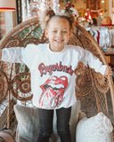 Children's Rolling Stones Razorbacks Tie Dye Lick White Sweatshirt - shoplivylu