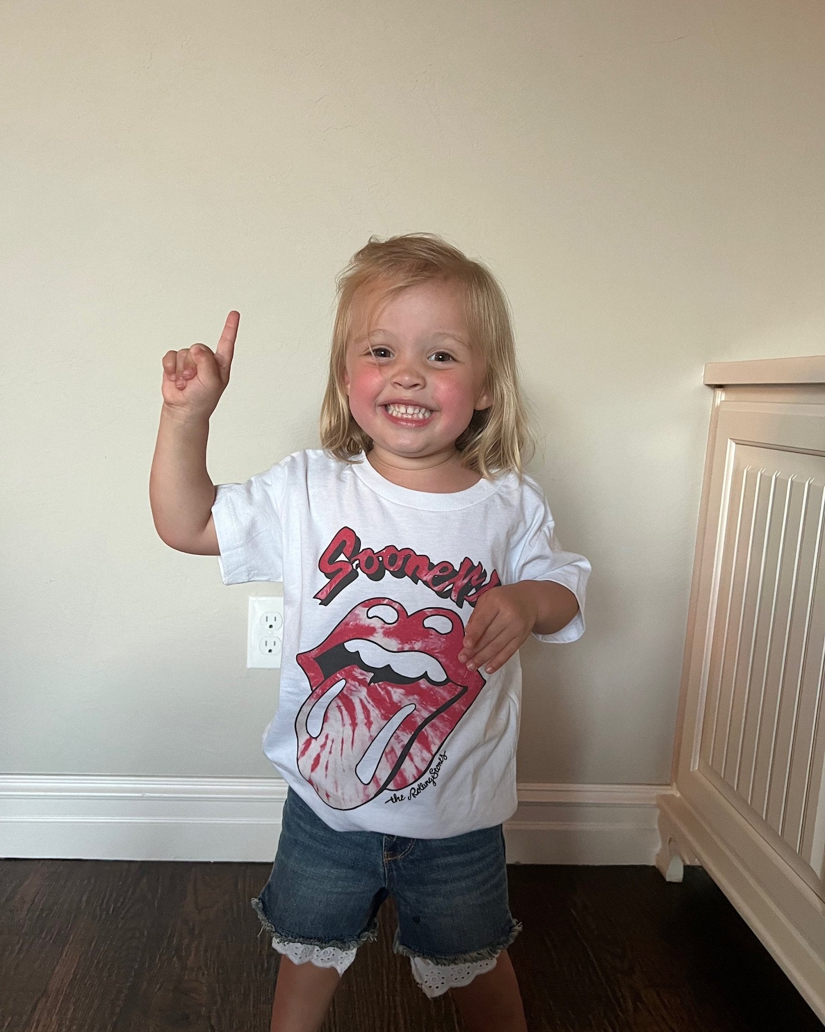 Children's Rolling Stones Sooners Tie Dye Lick White Tee - shoplivylu