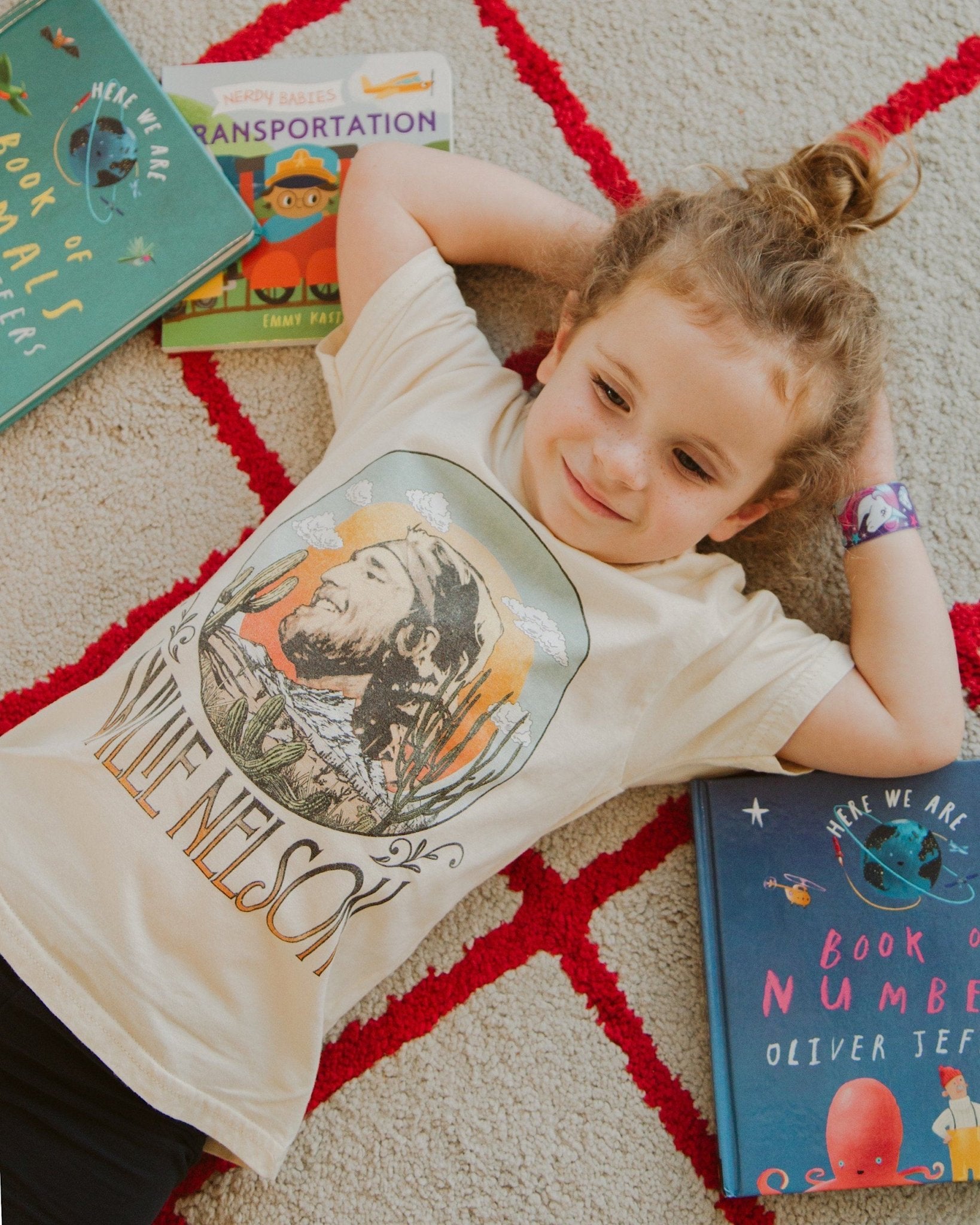 Children's Willie Nelson In the Sky Oatmeal Tee - shoplivylu