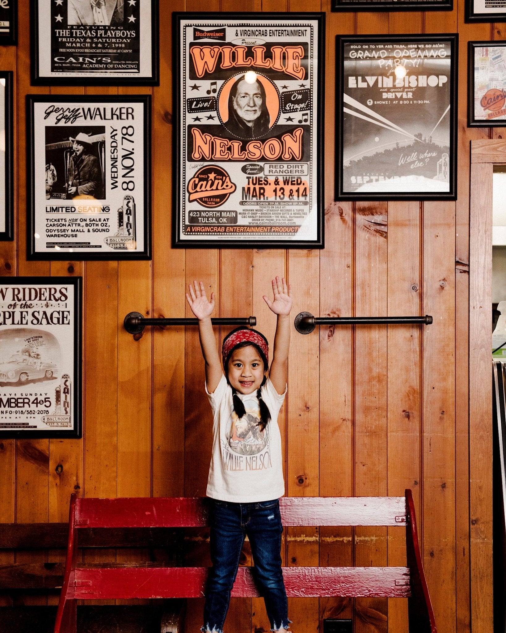 Children's Willie Nelson In the Sky Oatmeal Tee - shoplivylu