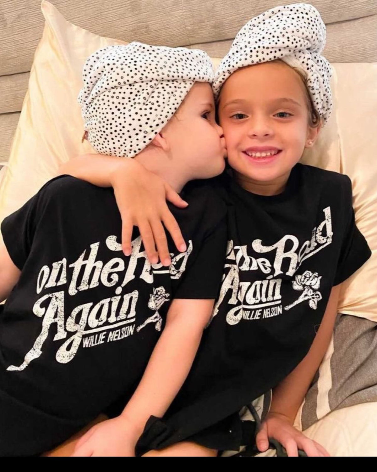 Children's Willie Nelson On The Road Again Black Tee - shoplivylu