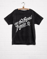 Children's Willie Nelson On The Road Again Black Tee - shoplivylu
