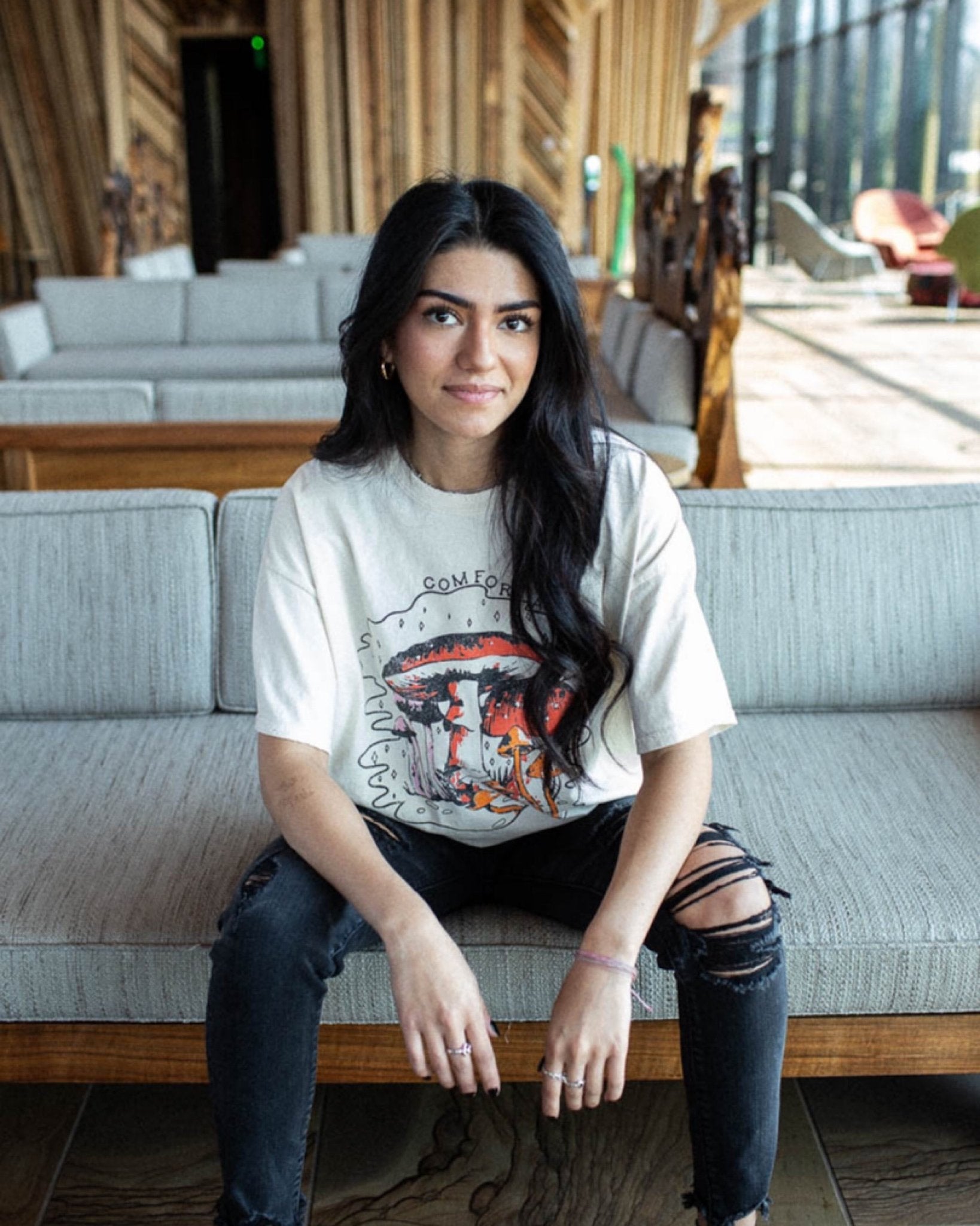 Comfortably Numb Off White Thrifted Tee - shoplivylu