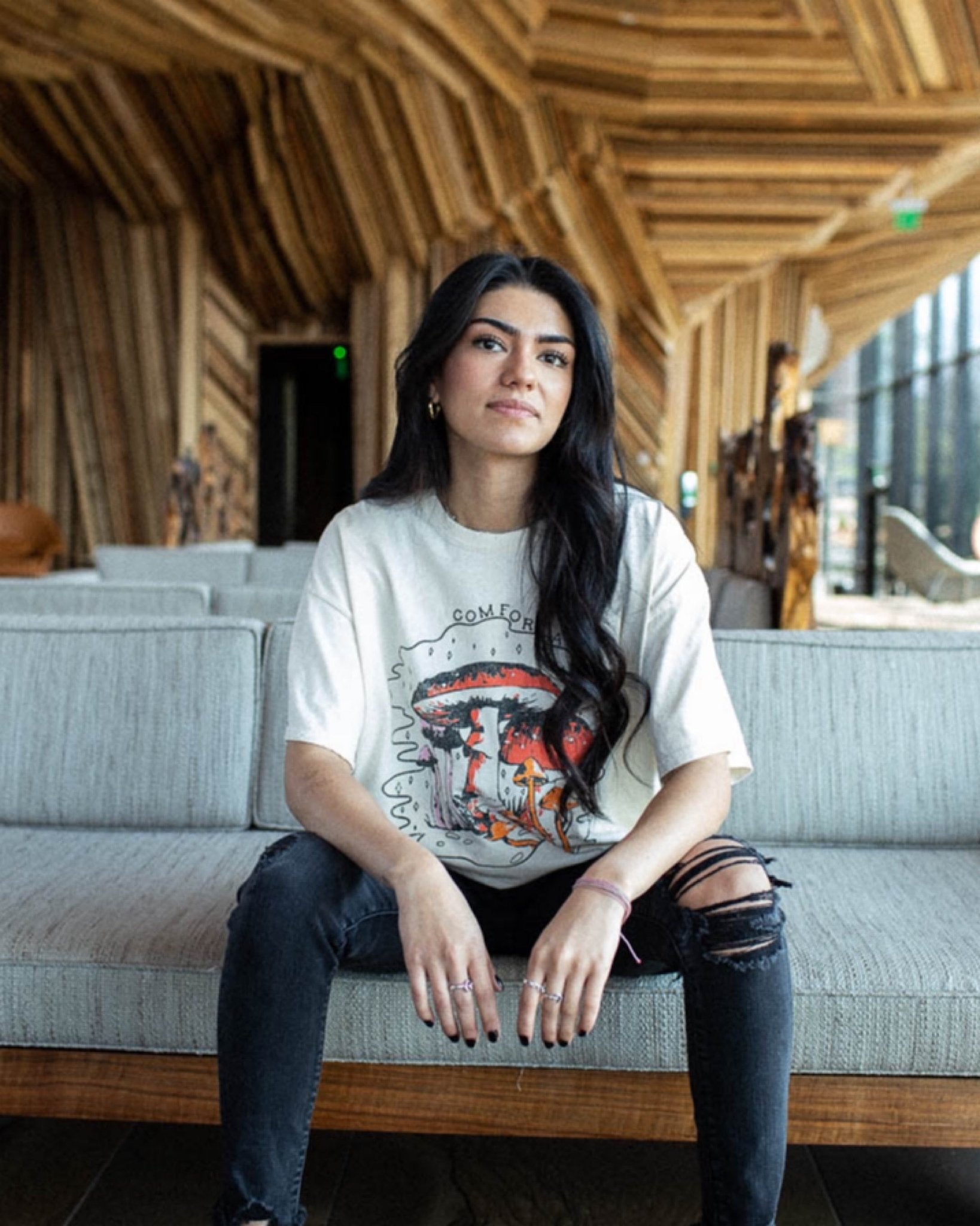 Comfortably Numb Off White Thrifted Tee - shoplivylu