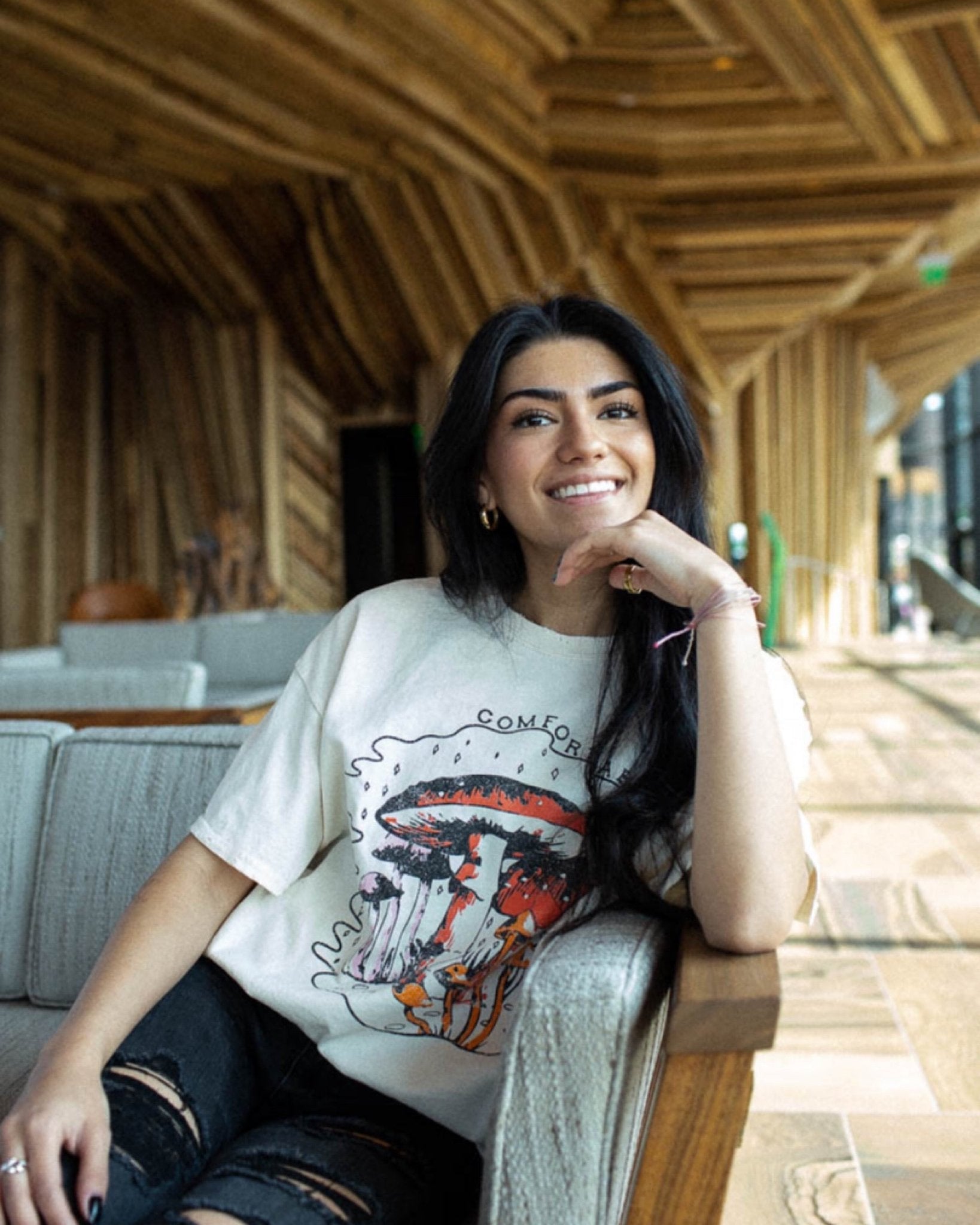 Comfortably Numb Off White Thrifted Tee - shoplivylu