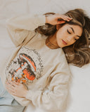Comfortably Numb Sand Thrifted Sweatshirt - shoplivylu