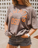 Cowboys Mega Arch Charcoal Thrifted Tee - shoplivylu