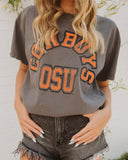 Cowboys Mega Arch Charcoal Thrifted Tee - shoplivylu