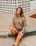 Cowboys Mega Arch Charcoal Thrifted Tee - shoplivylu