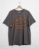 Cowboys Mega Arch Charcoal Thrifted Tee - shoplivylu
