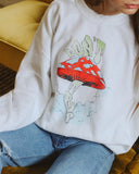 Don't Trip White Thrifted Sweatshirt - shoplivylu
