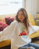 Don't Trip White Thrifted Sweatshirt - shoplivylu