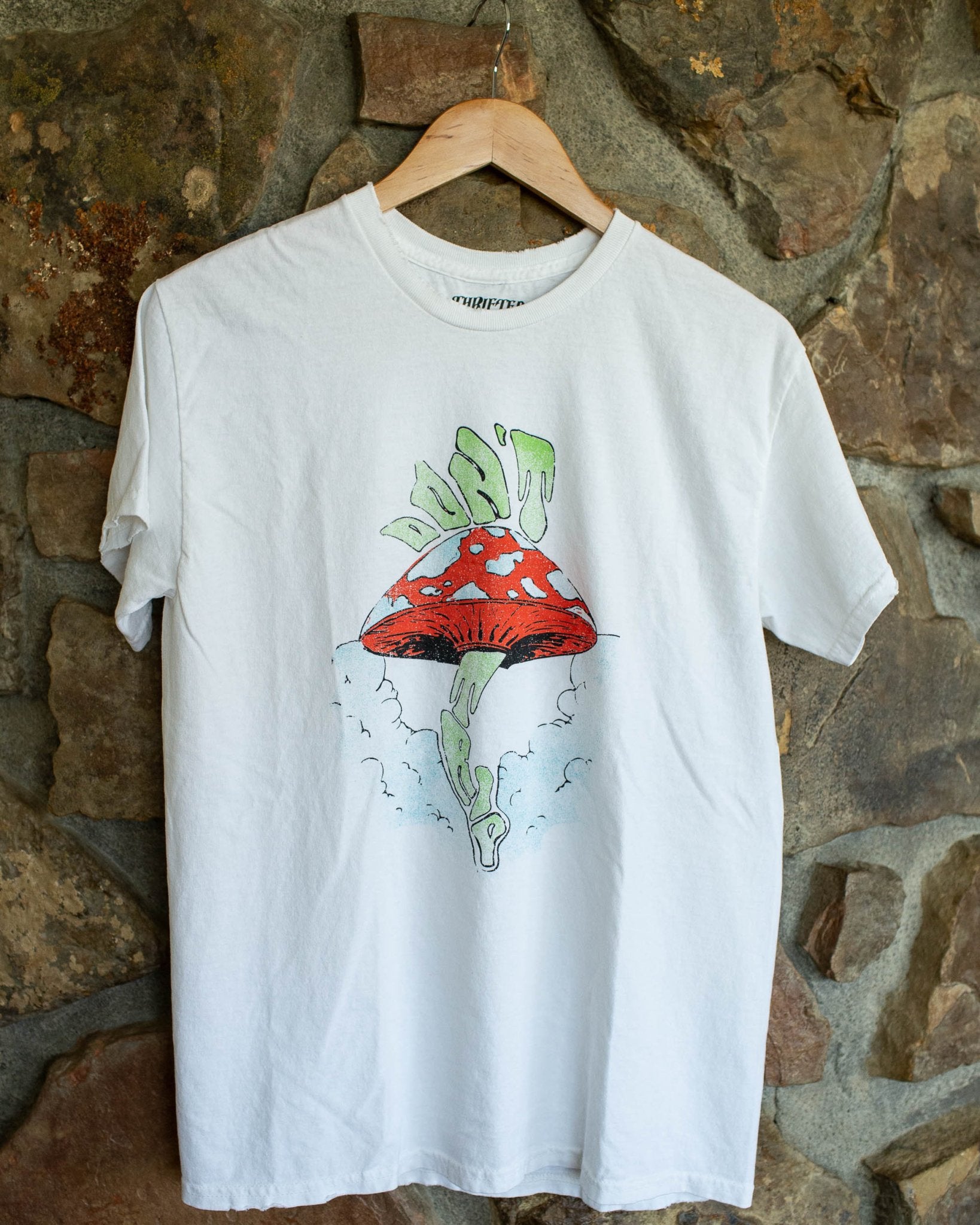 Don't Trip White Thrifted Tee - shoplivylu