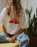 Don't Trip White Thrifted Tee - shoplivylu