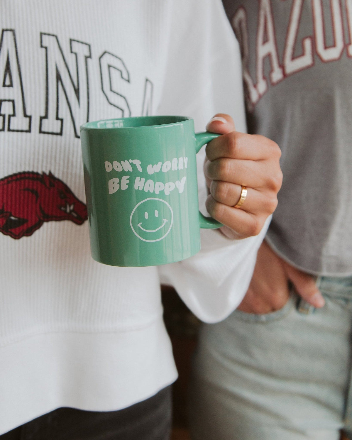 Don't Worry Be Happy Green Mug - shoplivylu