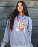 Hogs Basketball Fling Puff Ink Gray Thrifted Sweatshirt - shoplivylu