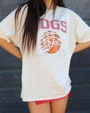 Hogs Basketball Fling Puff Ink Off White Thrifted Tee - shoplivylu