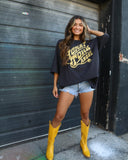 Honky Tonk Angel Black One Size Tee - shoplivylu