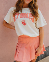 Rolling Stones Arch Off White Thrifted Distressed Tee - shoplivylu