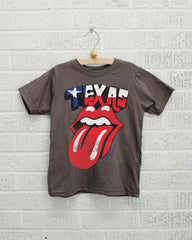 Children's Rolling Stones Texas Flag Rocker Off Black Tee - shoplivylu