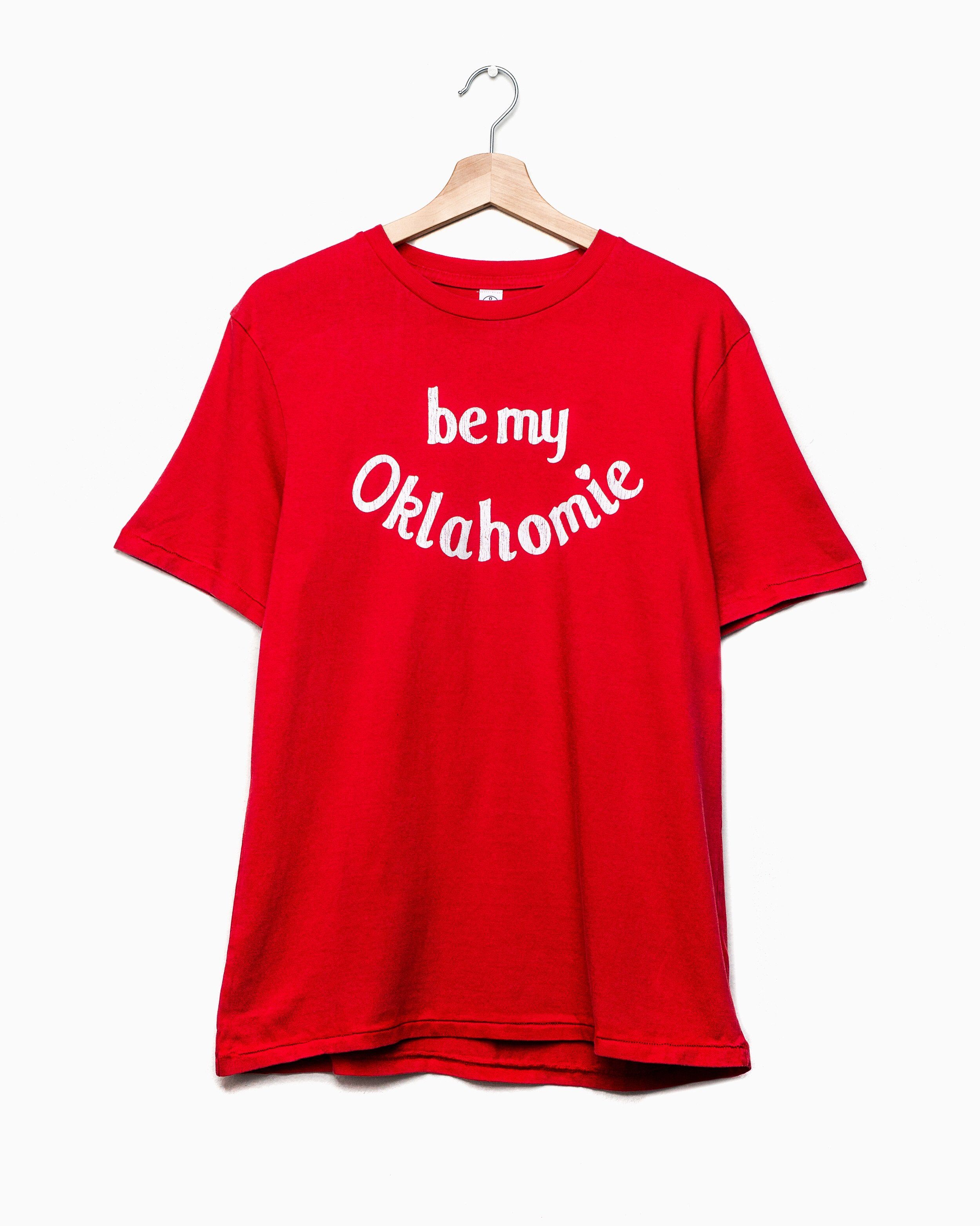 Be My Oklahomie Red Tri-Blend Tee with White Letters (4457113485415)