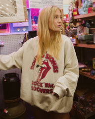Rolling Stones Rock 'Em Sooners Sand Thrifted Sweatshirt - shoplivylu