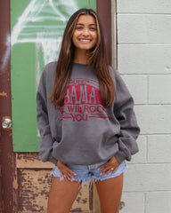 Queen University of Alabama Will Rock You Charcoal Thrifted Sweatshirt - shoplivylu