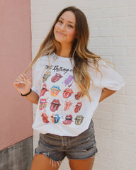 Rolling Stones Licks Over Time White Tee - shoplivylu