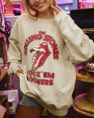 Rolling Stones Rock 'Em Sooners Sand Thrifted Sweatshirt - shoplivylu