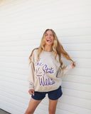 Kansas State Wildcats Beverly Sand Thrifted Sweatshirt - shoplivylu