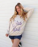 Kansas State Wildcats Beverly Sand Thrifted Sweatshirt - shoplivylu
