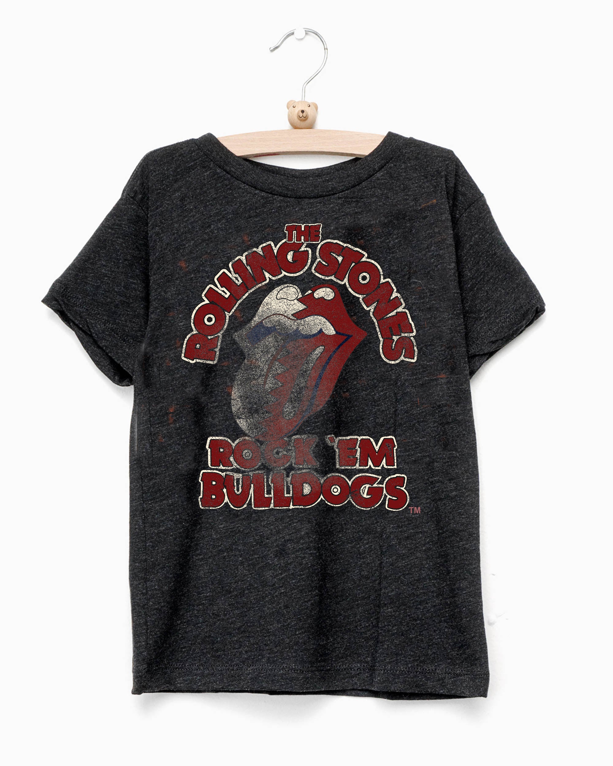 Children's Rolling Stones Rock 'Em MSU Bulldogs Charcoal Tee - shoplivylu