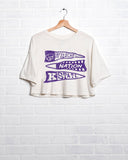 KSU Wildcats Pennant White Cropped Tee - shoplivylu