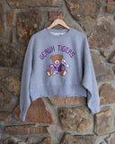 LSU Tigers Bear Gray Oversized Crew Sweatshirt - shoplivylu