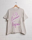 LSU Tigers Beverly Gray Thrifted Tee - shoplivylu