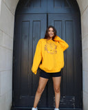 LSU Tigers Helmet Circle Gold Thrifted Sweatshirt - shoplivylu
