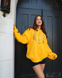 LSU Tigers Helmet Circle Gold Thrifted Sweatshirt - shoplivylu