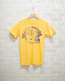 LSU Tigers Helmet Circle Gold Thrifted Tee - shoplivylu