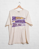 LSU Tigers Pennant Off White Thrifted Tee - shoplivylu