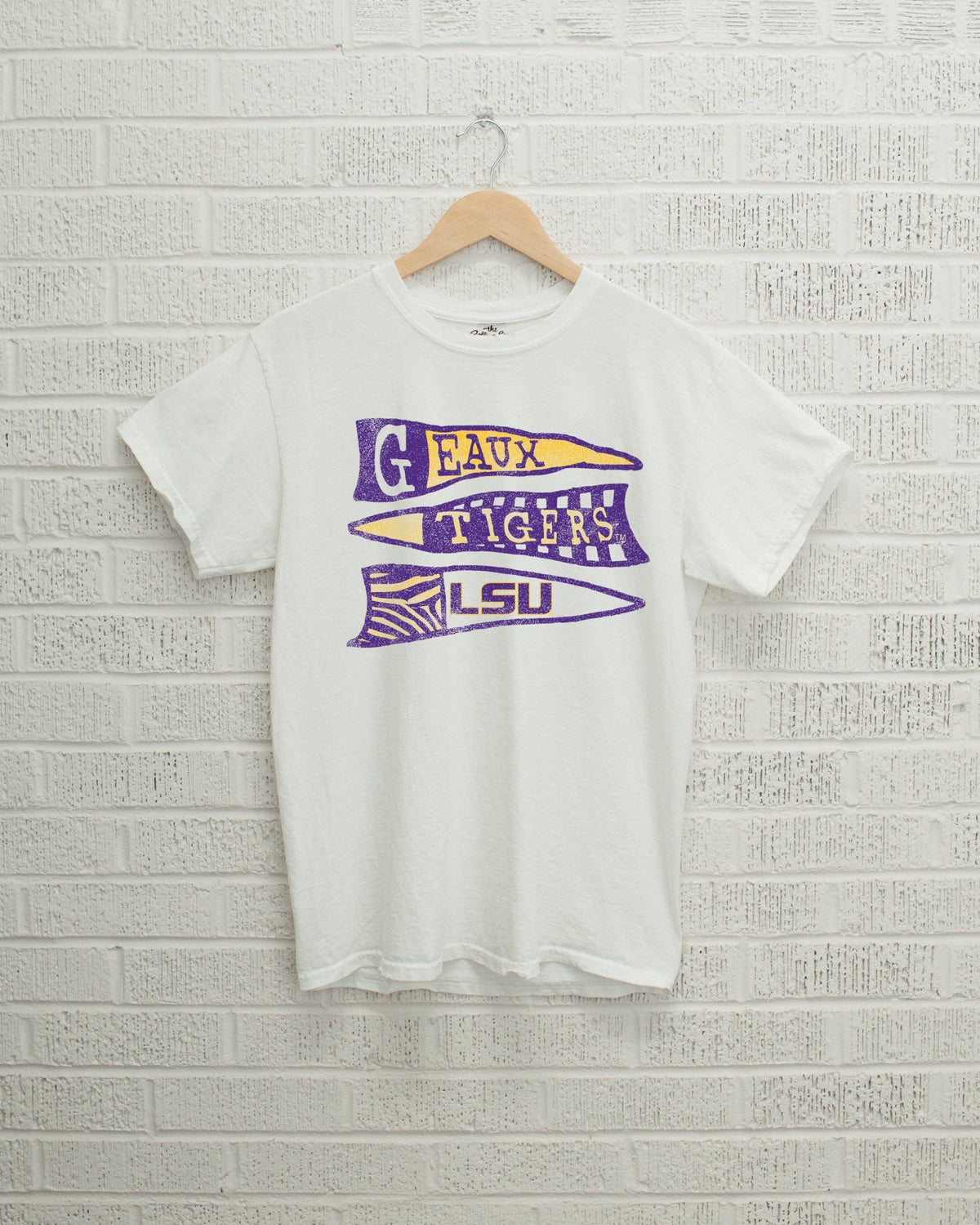 LSU Tigers Pennant White Tee - shoplivylu