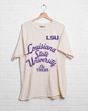 LSU Tigers Quality Off White Thrifted Tee - shoplivylu