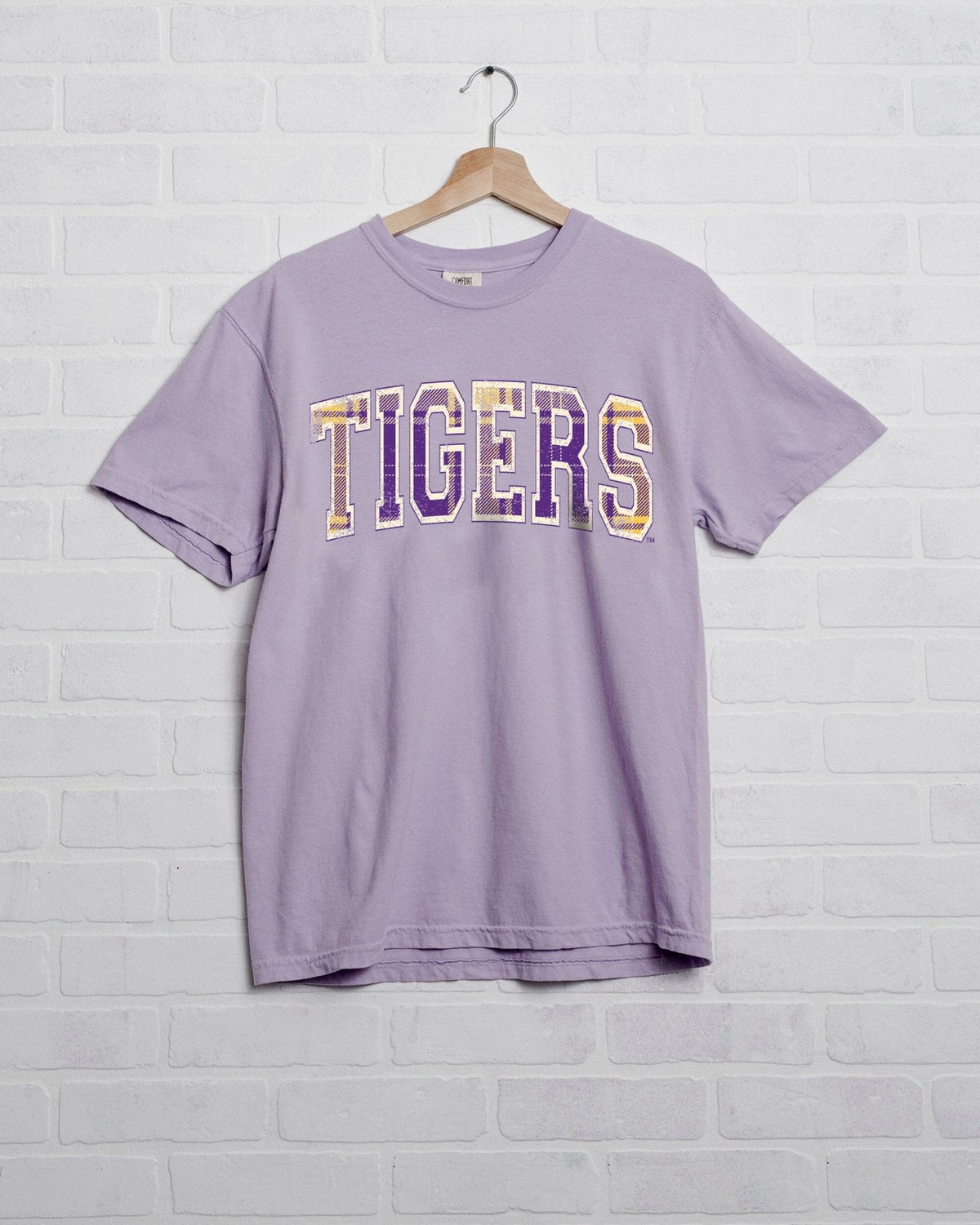 LSU Tigers Tartan Orchid Tee - shoplivylu