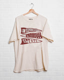 MSU Bulldogs Pennant Off White Thrifted Tee - shoplivylu